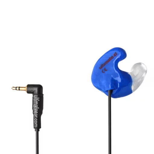 Motorcyclist earphone for one ear in blue with jack plug