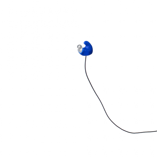 Motorcyclist earphone for one ear in blue