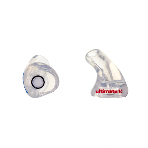Musicians ear plug in clear side view