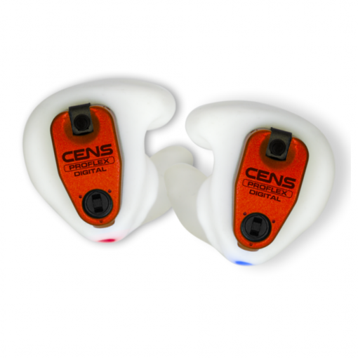 White CENS ProFlex DX3 custom shooting earplugs