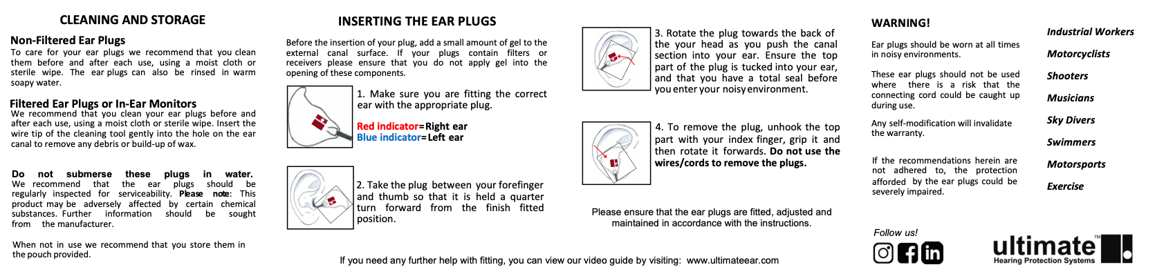 Ultimate Ear fitting guide back
